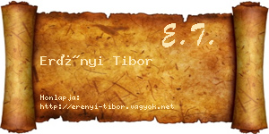 Erényi Tibor névjegykártya