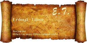 Erényi Tibor névjegykártya